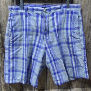 Men's 34 U.S. Polo Assn. Blue/White Plaid Shorts